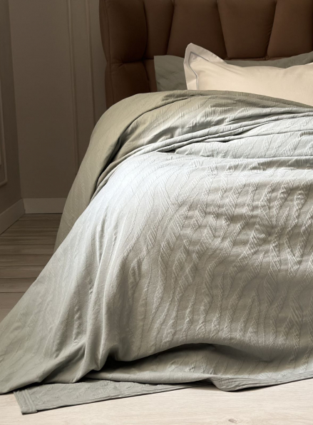 Летний набор постельного белья с покрывалом Saheser Zebra mint евро