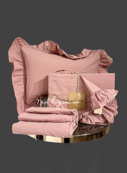 Эксклюзивное постельное белье Limasso Old Rose 200x220 из вареного хлопка