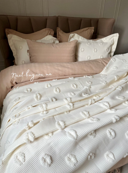 Легке покривало-піке Pepper Home Lena cream 270х260 Туреччина