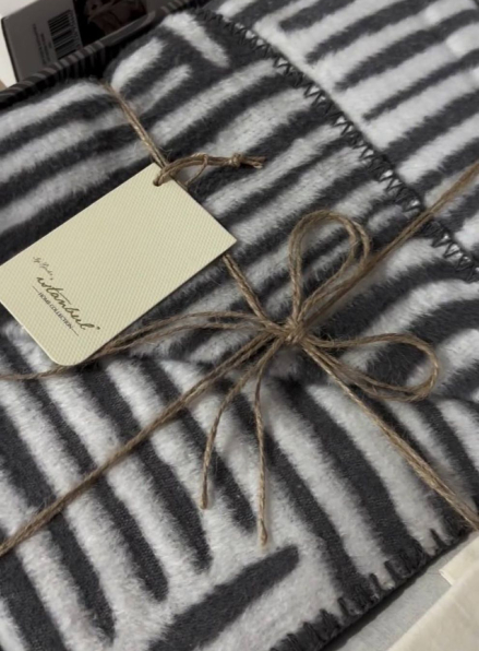 Комплект постільної білизни з вишивкою і пледом Babil antrasit євро Туреччина