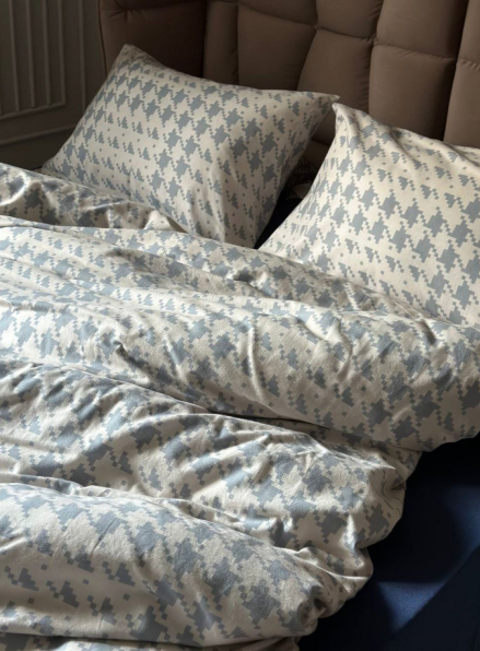 Постільна білизна First Choice фланель Sadora beige полуторна 160х220