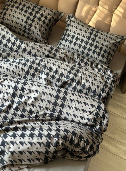 Постільна білизна First Choice фланель Sadora anthracite полуторна 160х220