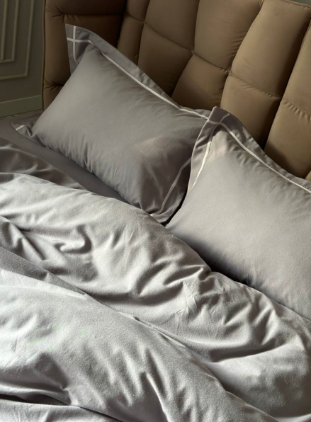 Постільна білизна First Choice фланель Soprano grey полуторна 160х220