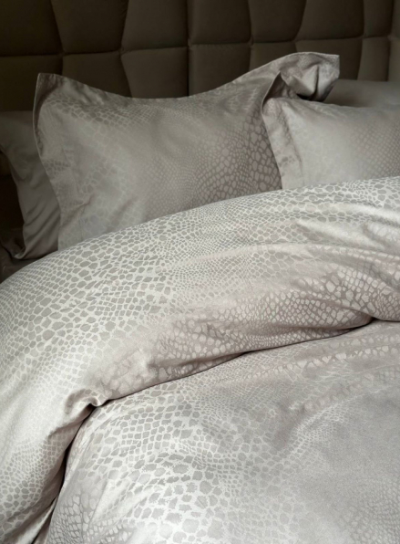 Постельное белье Saheser Austin bej евро 200х220 сатин-жаккард