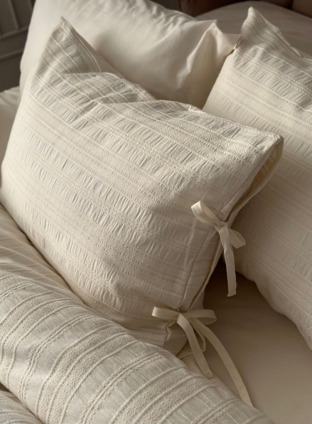 Постільна білизна Saheser Lucca krem євро 200х220 jacquard