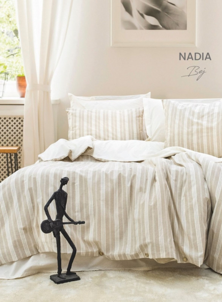 Постільна білизна Saheser Nadia bej євро 200х220