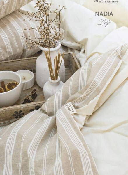 Постільна білизна Saheser Nadia bej євро 200х220