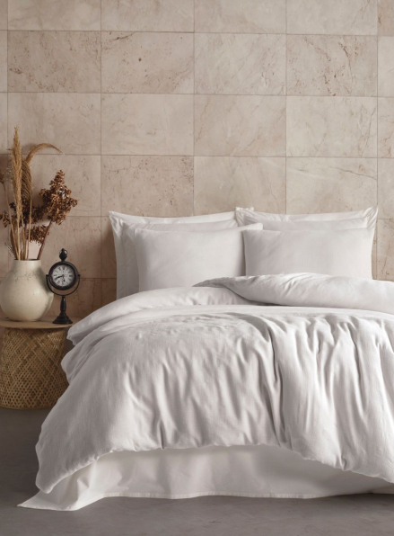 Постільна білизна Saheser Volante krem євро 200х220