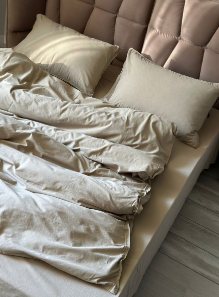 Постільна білизна Limasso Standart Oxford Tan 200x220 з вареної бавовни