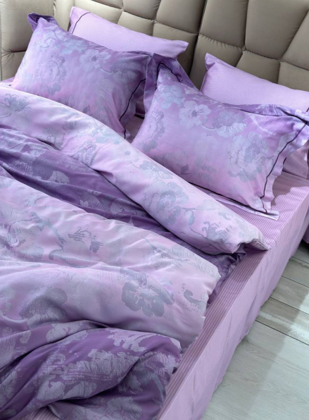Постільна білизна Maison D'or Ambre dark lilac євро 200х220 тенсел