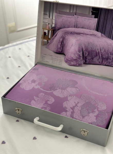 Постільна білизна Maison D'or Ambre dark lilac євро 200х220 тенсел