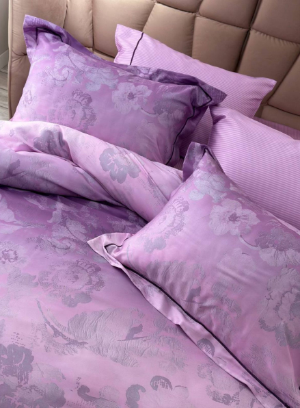 Постільна білизна Maison D'or Ambre dark lilac євро 200х220 тенсел