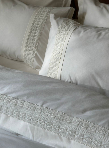 Постільна білизна з піке Saheser Freya krem євро 200х220