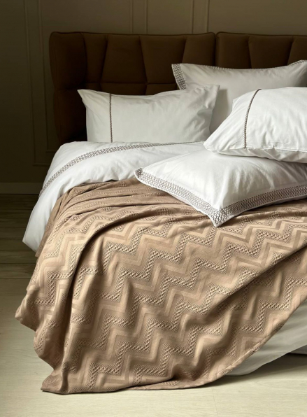 Постільна білизна з піке Saheser Noemi mink євро 200х220