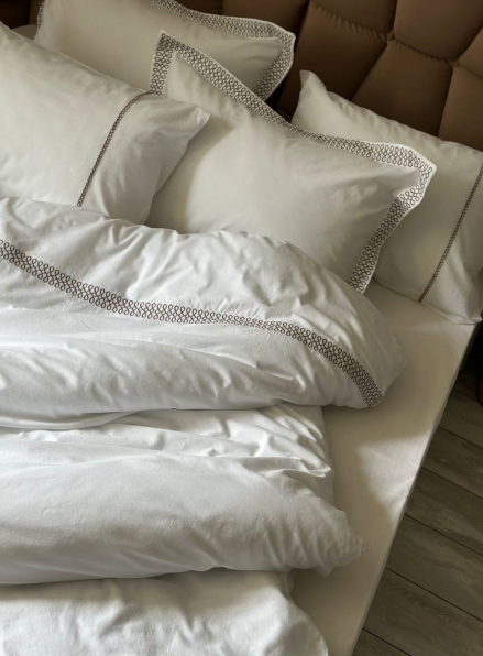 Постільна білизна з піке Saheser Noemi mink євро 200х220