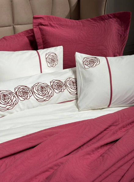 Постільна білизна з піке Saheser Novella visne євро 200х220