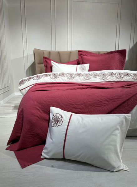 Постільна білизна з піке Saheser Novella visne євро 200х220