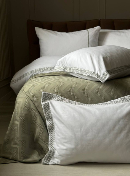 Постільна білизна з піке Saheser Noemi green євро 200х220