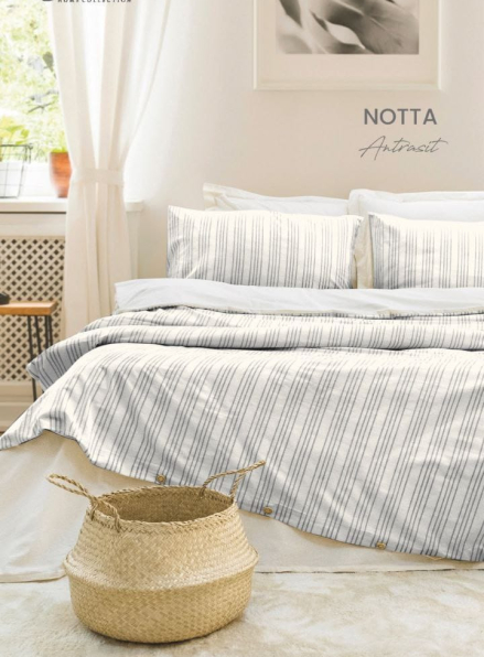 Постільна білизна Saheser Notta antrasit євро 200х220