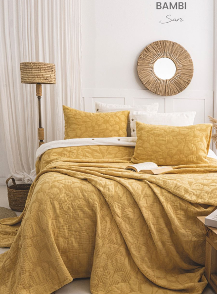 Жакардове покривало з наволочками Saheser Bambi sari євро Туреччина