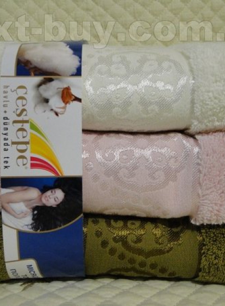 Банные полотенца хлопок набор Cestepe Orient micro Delux Mix Vip cotton Турция