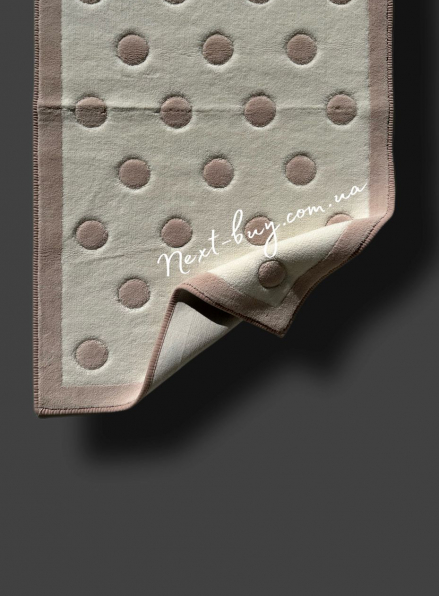 Натуральный коврик для пола в горошек Puantiye кремовий с бежевым Maison D'or 70х120