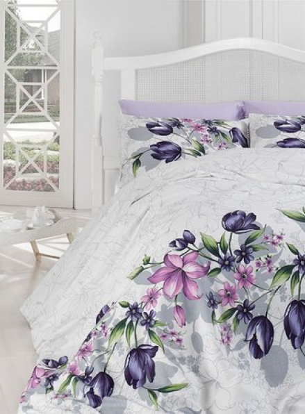 First choice Riella lila - purple постельное белье ранфорс полуторный 160х220