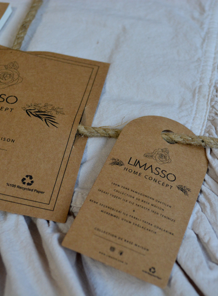 Ексклюзивна постільна білизна Limasso Exclusive Natural Krem 200x220 з вареної бавовни