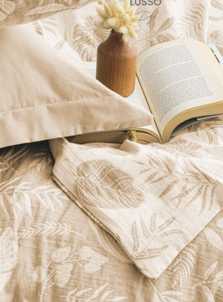 Постільна білизна Saheser Lusso Bej євро 200х220 jacquard