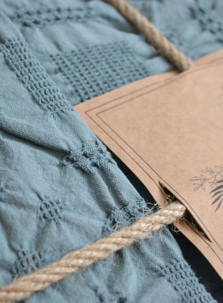 Ексклюзивна постільна білизна Limasso Kristal Akdeniz Mavisi 200x220 з вареної бавовни