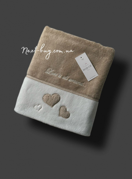 Maison D`or Monique Hearts махровое полотенце 50х100 бежевое