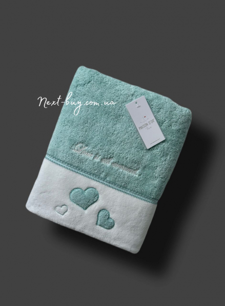 Maison D`or Monique Hearts махровое полотенце 50х100 бирюзовое