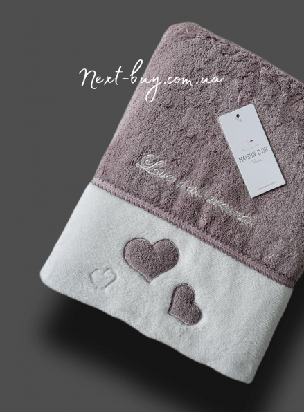 Maison D`or Monique Hearts махровое полотенце для сауны 85х150 фиолетовое