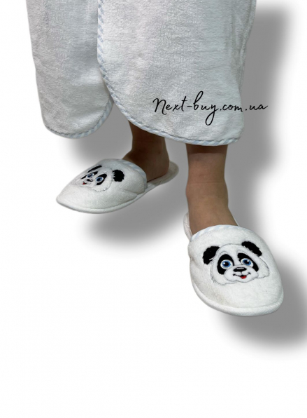 Maison D`or Luna Enfants Панда дитячий махровий халат з тапочками для хлопчика