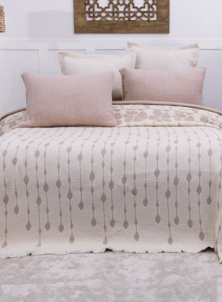 Муслінове покривало з наволочками Saheser Sole Bej євро Туреччина