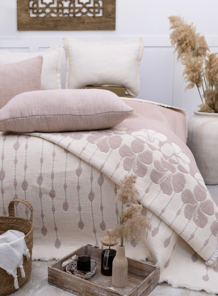 Муслінове покривало з наволочками Saheser Sole Bej євро Туреччина