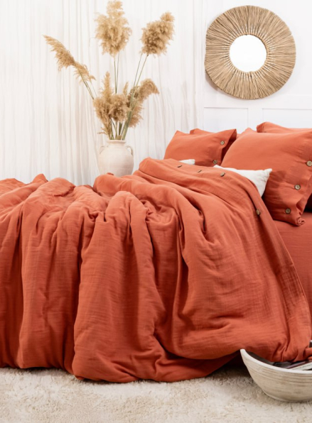 Постільна білизна Saheser Vetro Keremit євро 200х220 jacquard