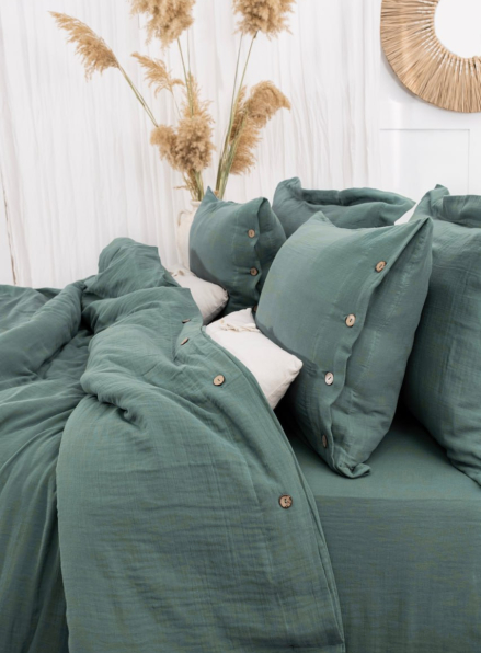 Постільна білизна Saheser Vetro Haki євро 200х220 jacquard