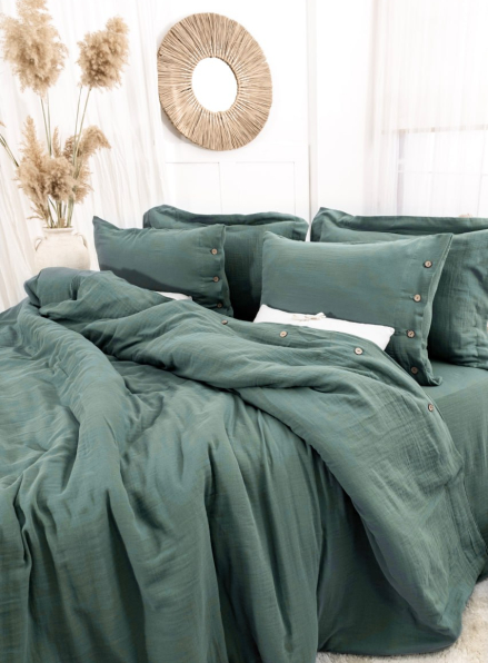 Постільна білизна Saheser Vetro Haki євро 200х220 jacquard