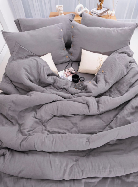 Постільна білизна Saheser Vetro Gri євро 200х220 jacquard