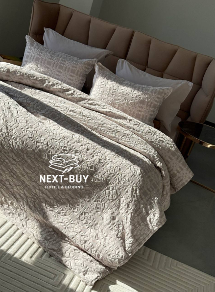 Эксклюзивное постельное белье Limasso Kristal Opal Grey 200x220 из вареного хлопка