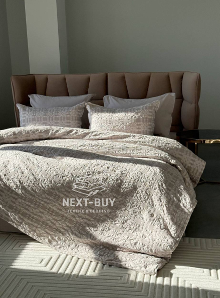 Эксклюзивное постельное белье Limasso Kristal Opal Grey 200x220 из вареного хлопка