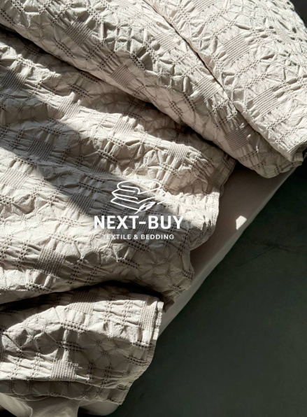 Эксклюзивное постельное белье Limasso Kristal Opal Grey 200x220 из вареного хлопка