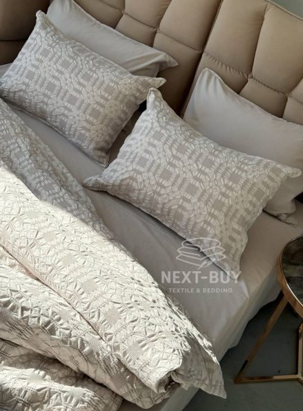 Эксклюзивное постельное белье Limasso Kristal Opal Grey 200x220 из вареного хлопка