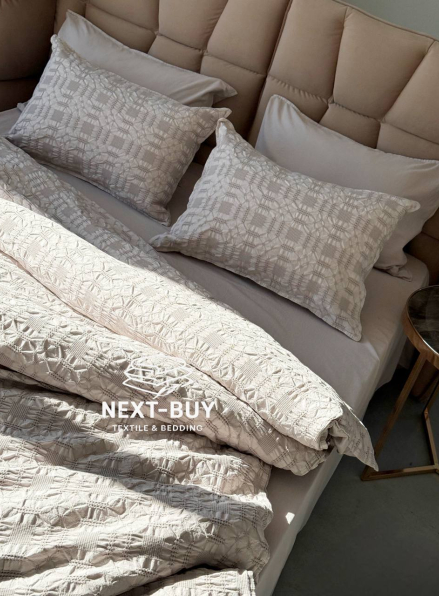 Эксклюзивное постельное белье Limasso Kristal Opal Grey 200x220 из вареного хлопка