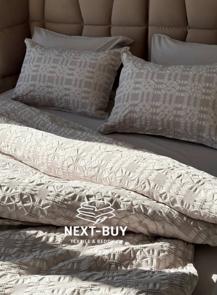 Эксклюзивное постельное белье Limasso Kristal Opal Grey 200x220 из вареного хлопка