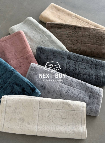 Преміум-набір килимів для ванної бавовняних Maison D’or Gardiner Patchwork Kahve 2 шт (60×100 см + 50×60 см) | Туреччина