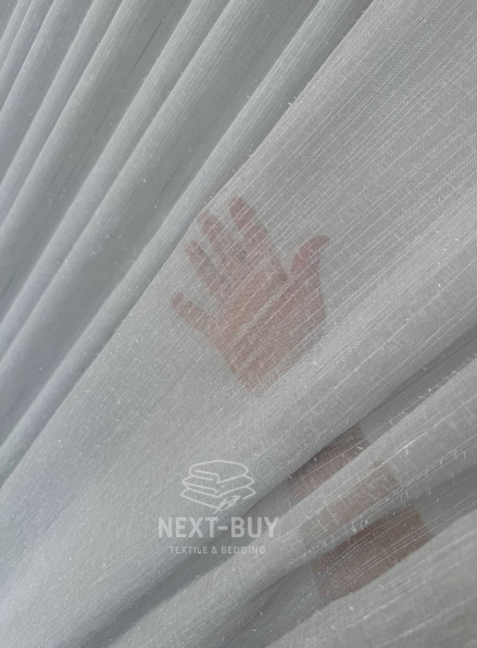 Тюль льон сірий з люрексовою ниткою Blue Shade Gri Туреччина