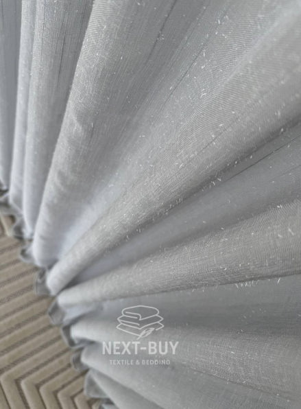 Тюль льон сірий з люрексовою ниткою Blue Shade Gri Туреччина