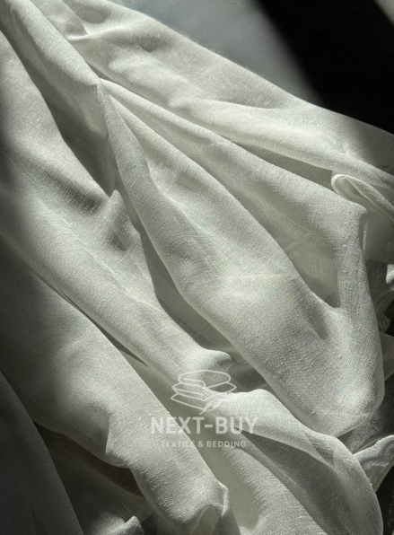 Тюль однотонний кремовий льон Linen Whisper Cream Туреччина